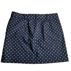 J Crew Navy White Dot Mini Skirt Excellent Size 4